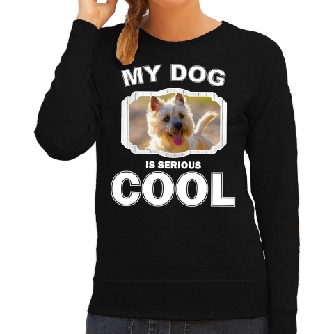 Cairn terrier honden sweater / trui my dog is serious cool zwart voor dames XL -