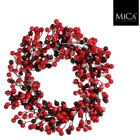 Decoratie Krans Rode Bessen 10x40 cm