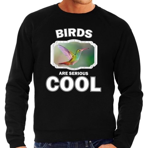 Dieren kolibrie vogel sweater zwart heren - birds are cool trui M -