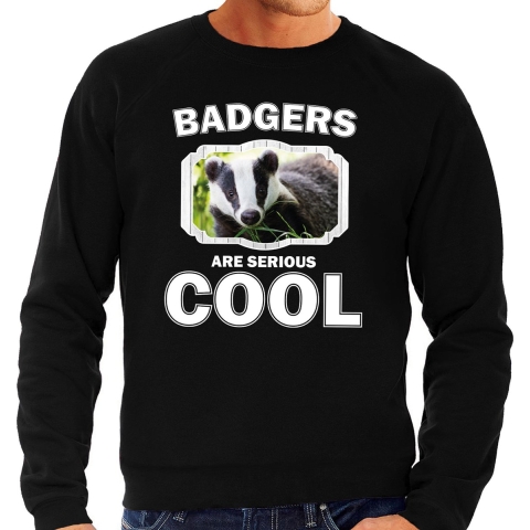 Dieren das sweater zwart heren - badgers are cool trui M -