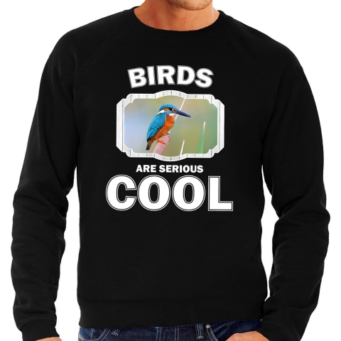 Dieren ijsvogel sweater zwart heren - birds are cool trui L -
