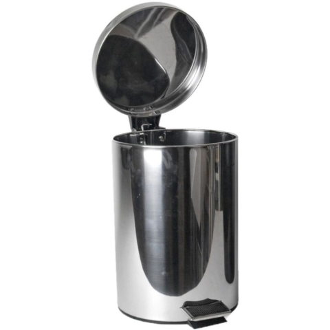 RVS vuilnisbak/pedaalemmer 20 liter - 44 cm - Afvalemmers - Prullenbakken -