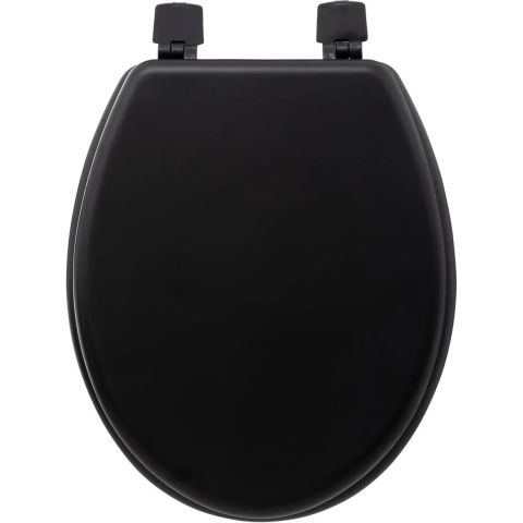 5Five Toiletbril Colors - zwart - MDF/HDF hout - universeel - standaard wc bril -