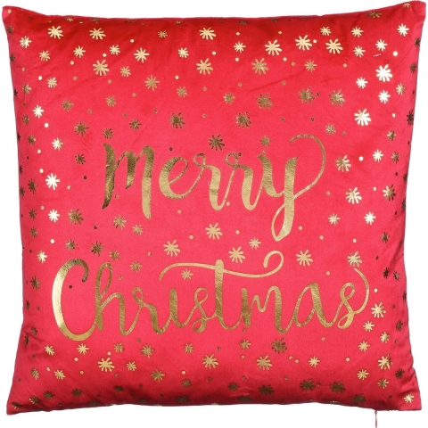 Kussen Merry Christmas Rood 40x40x10 cm