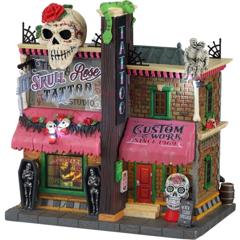 The Skull And Rose Tattoo Studio B/O (4.5V) Kerst - Lemax