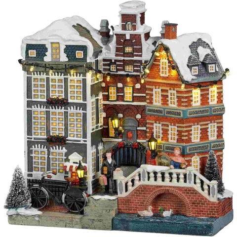 Facade street Amsterdam battery operated l20,5xb11xh25 cm - Luville