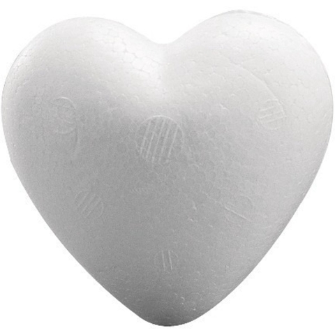 Piepschuim hobby vormen hartje - 5x - wit - van 12 cm - knutselen figuren -