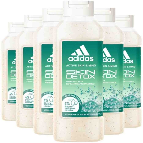 6x Adidas Shower Gel Active Skin&Mind Skin Detox W 400 ml