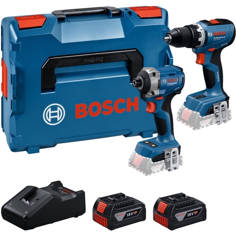 Bosch 18V Accu Schroefboormachine (GSR 18V-65)&Slagschroevendraaier (GDR 18V-215) Combiset (2x 5.0Ah Accu + Lader)
