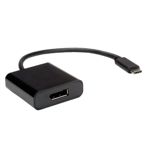 Value 12.99.3220 USB-C-displaykabel USB-C / DisplayPort Adapterkabel USB-C stekker, DisplayPort-bus 0.10 m Zwart