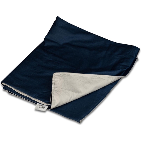 Ella - Hoes voor verzwaringsdeken 5kg - 100% biologisch katoen 120x180cm - Blauw&grijs