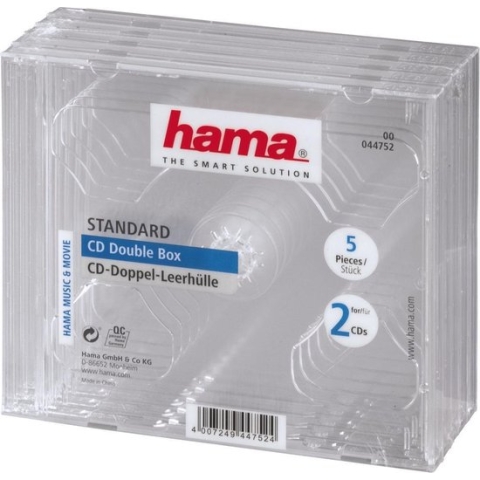 Hama 044752 Cd Dubbel-Box - 5 stuks
