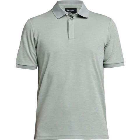 Tenson TXlite Melange Polo - Sneldrogend - Grijsgroen - 3XL