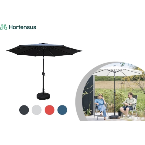 Hortensus - LED-parasol met zonnepaneel - UV-bescherming - Rood