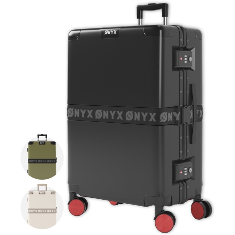 ONYX Check-in Koffer 65L - Hardcase met TSA slot - 360° spinner wielen - Zwart