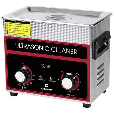 TOOLCRAFT USC-320 Ultrasoonreiniger Sieraden, Kantoorartikelen, Werkplaats 280 W 3.2 l Met verwarming, Met reinigingskorf