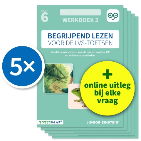 Begrijpend lezen voor de LVS-toetsen - Groep 6 - Werkboek 2 + Online video-uitleg (set van 5) (Paper