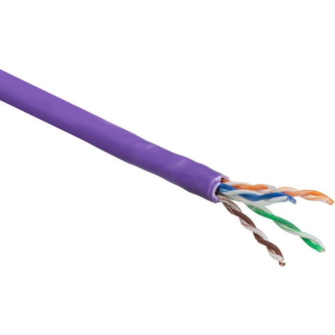 ACT Cat 6 U/UTP massieve installatiekabel zonder adersplitter, LSZH, CPR euroclass DCA, 24AWG, viole