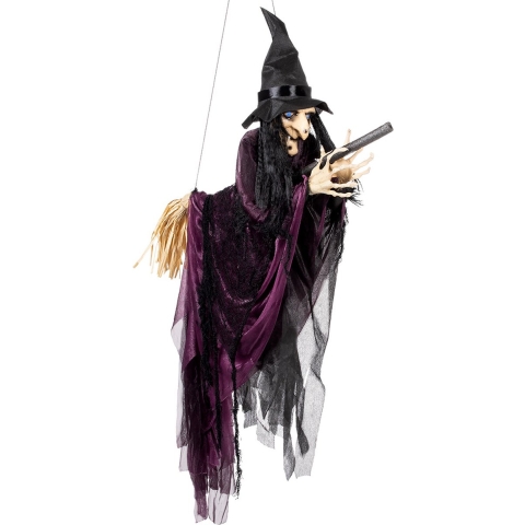 Halloween Hangende Heks Paars 115 cm - Boland
