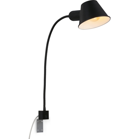 BRILONER bedlamp leeslamp wandlamp flexibel 1xE27 10W zwart tuimelschakelaar