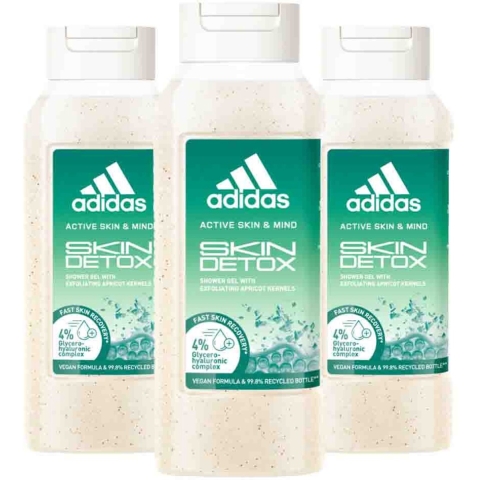 3x Adidas Shower Gel Active Skin&Mind Skin Detox W 250 ml