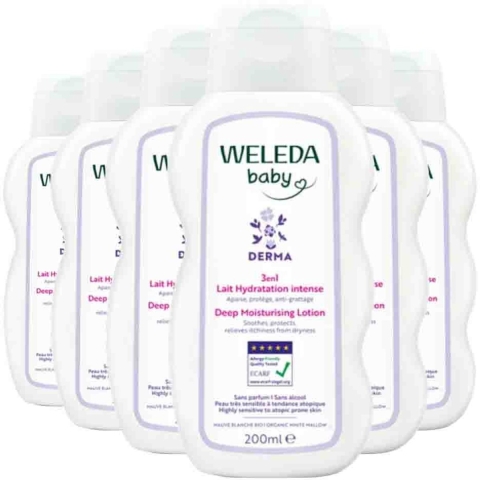 6x WELEDA Baby Derma 3-in-1 Hydraterende Bodylotion 200 ml