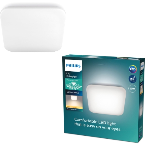 Philips Mauve plafonnière - wit - vierkant - 17 W