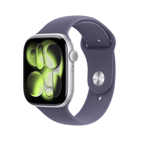 Apple Watch Series 11 gps - 46mm aluminium Case - Purple Fog Sport Band S/m Smartwatch Silver