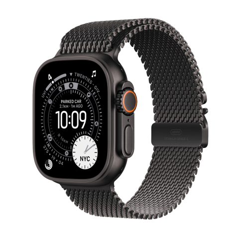 Apple Watch Ultra 3 gps + Cellular - 49mm black Titanium Case - Black Milanese Loop Medium Smartwatch