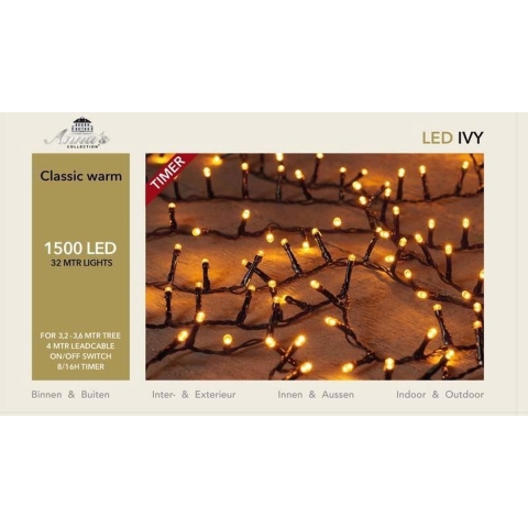 LED classic Ivy 1500 LED / 32 meter met timer - Annas collection