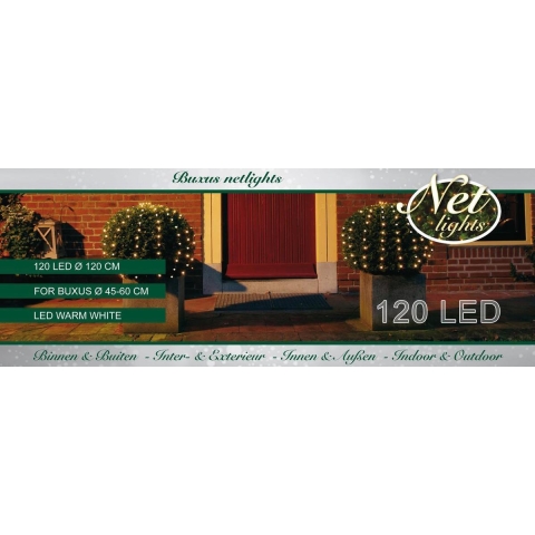 Buxus kerstverlichting - 120 cm - met timer - 120 lampjes - warm wit licht -