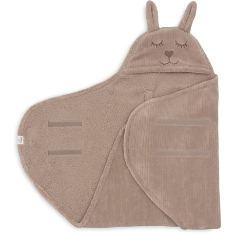 Wikkeldeken Jollein Bunny Cloudy Rib Milky Coffee