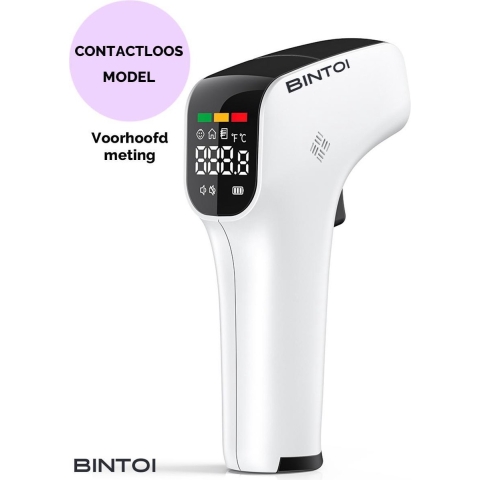 Bintoi® Thermometer - Voorhoofd- en Oorthermometer - Instant meting in 1 seconde - Inclusief batterijen (2 stuks)