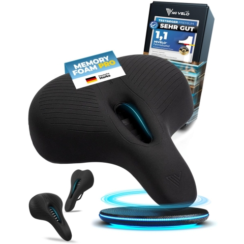 MIVELO Comfort PRO - Fietszadel - Traagschuim - Ergonomisch design - Waterdicht (4260714830751)