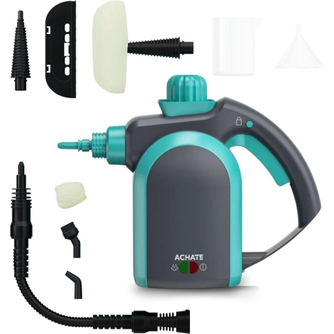 Achaté Handstoomreiniger - 12-in-1 Stoomreiniger - Krachtige vlekken- en tapijtreiniger - Grijs