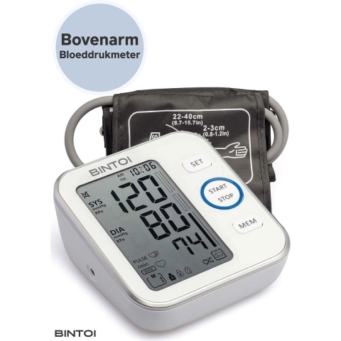 Bintoi® BX200 - Bloeddrukmeter Bovenarm - Incl. Batterijen en USB-Oplaadsnoer - 2 Gebruikers (2 stuks)