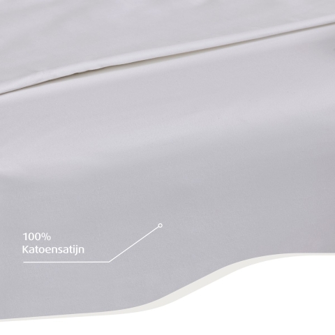 Home by TEMPUR® Topper Hoeslaken - 180 x 200 x 9 cm - Katoensatijn Strijkvrij - Wit