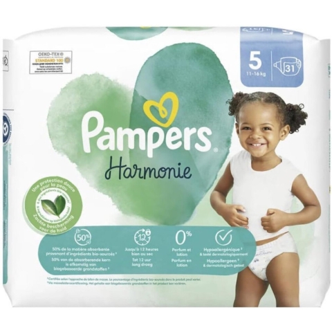 Pampers Harmonie Luiers Maat 5 (11-16kg) 2x31 = 62 stuks