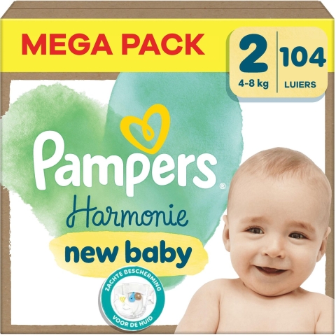 Pampers Harmonie Luiers Maat 2 (4-8kg) 104 stuks