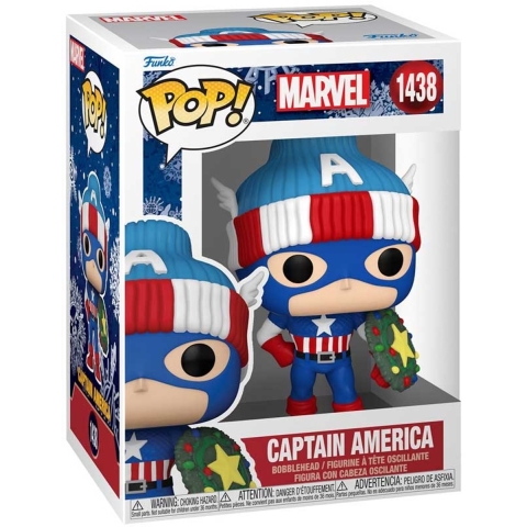 Marvel Funko Pop Vinyl: Captain America (Holiday)