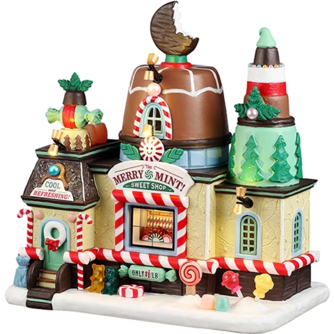 Kerstdorpminiatuur The Merry Mint! Sweet Shop 18x26x27 cm - Lemax