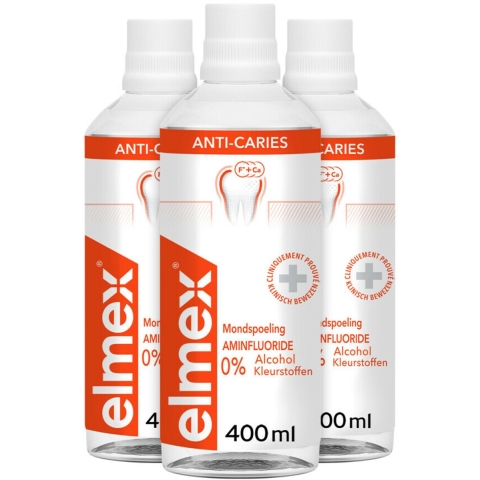 3x Elmex Mondspoeling Anti-Cariës 400 ml