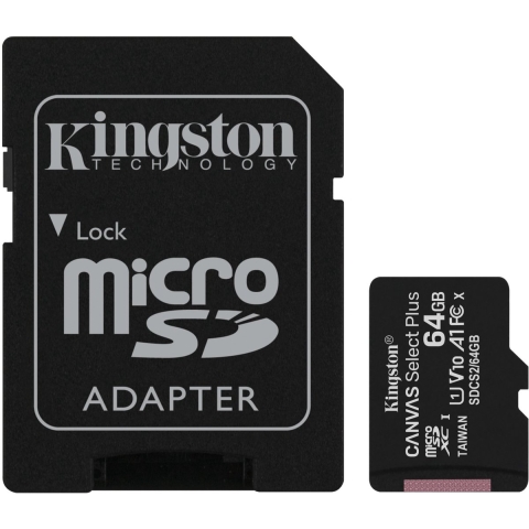 Kingston Canvas Select Plus microSDXC-kaart 64 GB Class 10 UHS-I Incl. SD-adapter