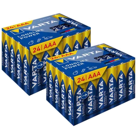 2x Varta Longlife Power AAA Cube Pack 24 stuks