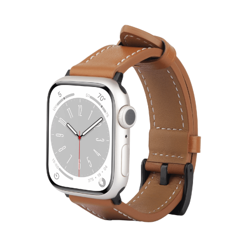 Just In Case Timeless Leather Strap Apple Watch 45-49 Mm Horlogebandje Bruin
