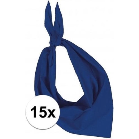 15x Zakdoek bandana kobalt blauw -