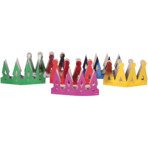 Kroontjes voor kinderen - karton - 36x stuks - kronen - verjaardag - prinses - koningin - gekleurd -
