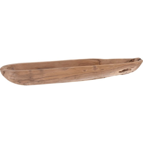 Tafel decoratie schaal - teak hout - 70 x 12 cm -