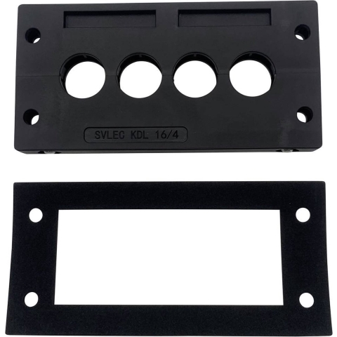 TRU COMPONENTS TC-KDL 16/4 Kabelinvoeringsplaat Klem-Ø (max.): 16 mm PA Zwart 1 stuk(s)