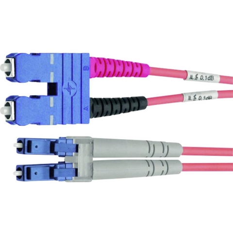 Telegärtner 100012331 Glasvezel Optische vezel Aansluitkabel 3.00 m Turquoise [1x SC-stekker - 1x LC-stekker] 50/125 µ Multimode OM3